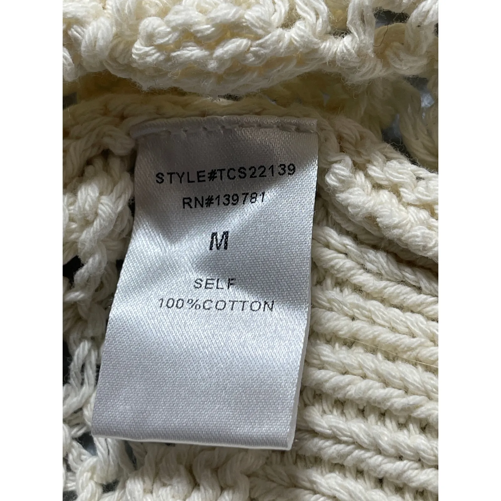 Tea & Cup Cream Crochet Short Sleeve Short Cardigan Bolero Jacket Shrug Top Sz M - Image 4