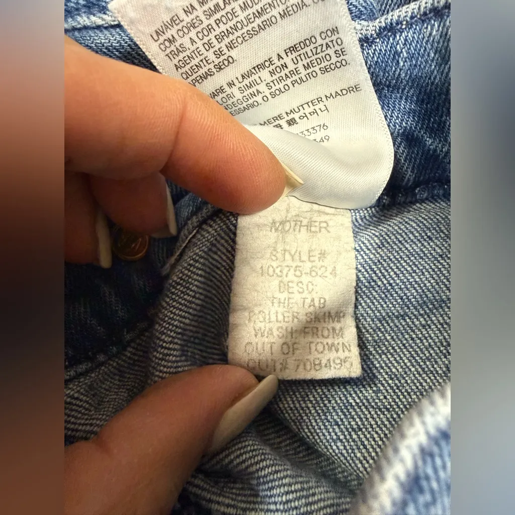 Mother The Tab Roller Skimp Jeans Out of Town Wash Sz 23 EUC Blue - Image 6