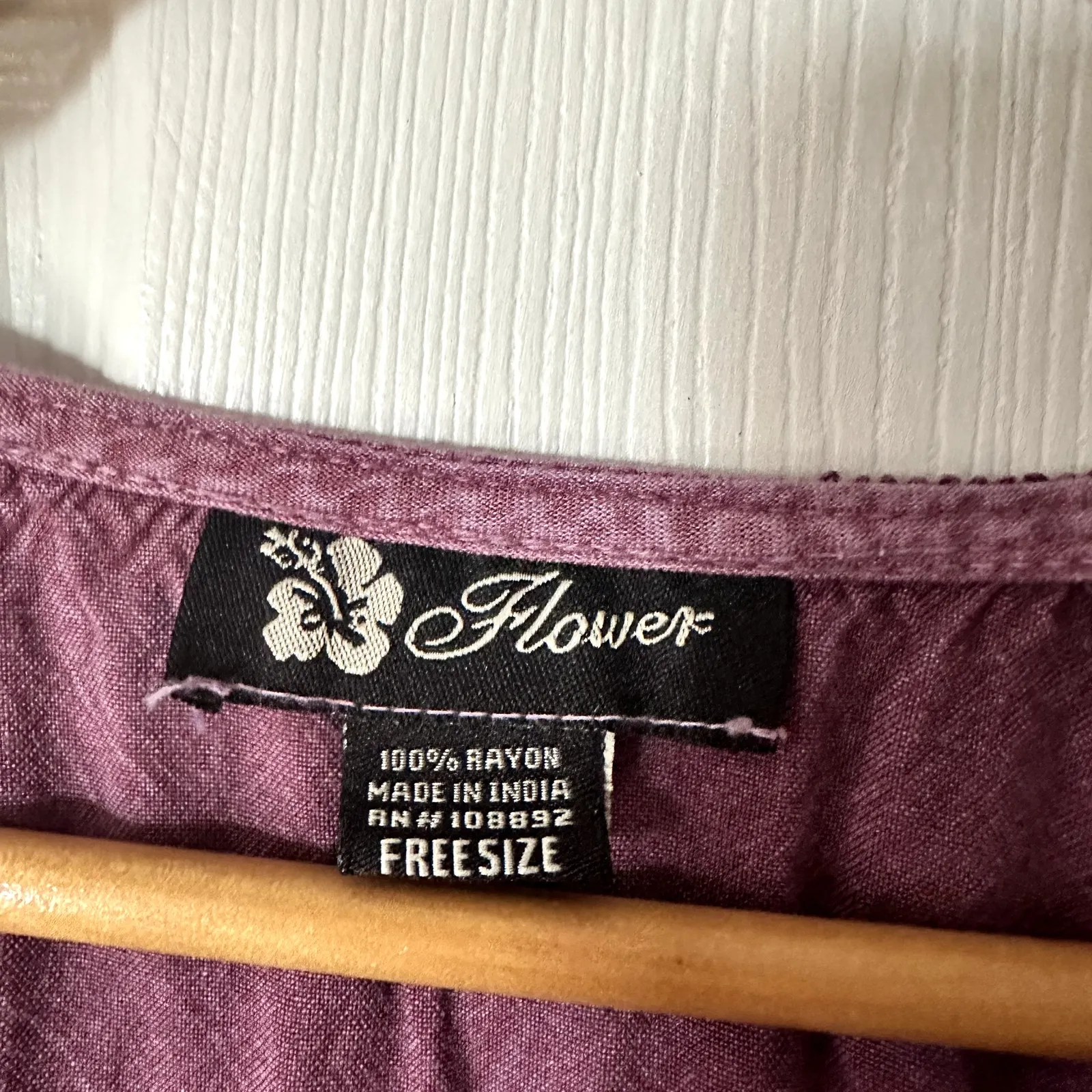 Flower Floral Bohemian Lace Embroidered Top Sz L Purple Size L - Image 3