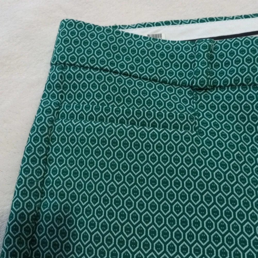 Banana Republic Sloan Kelly Green Geometric Print Woven Skinny Trouser Pants - Image 6