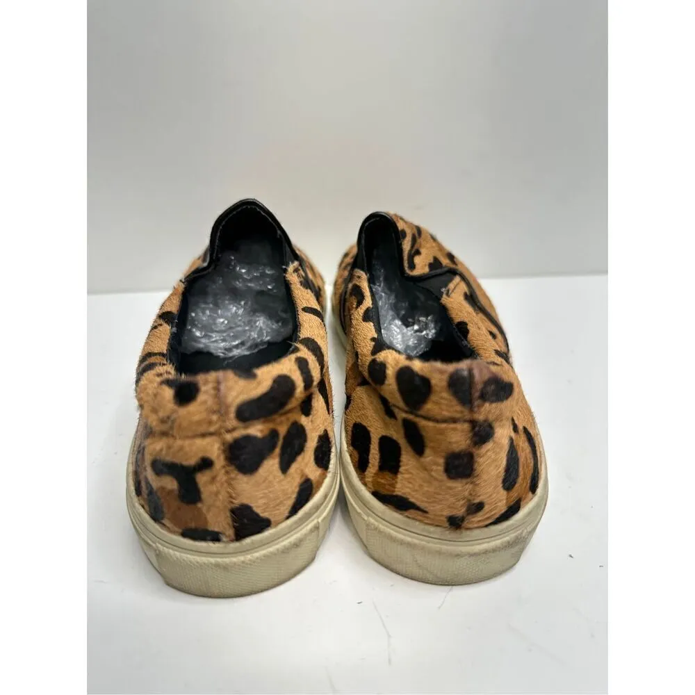 Steve Madden Sneakers Womens Size 7B Leather Upper Cow Hair Leopard Print - Image 6