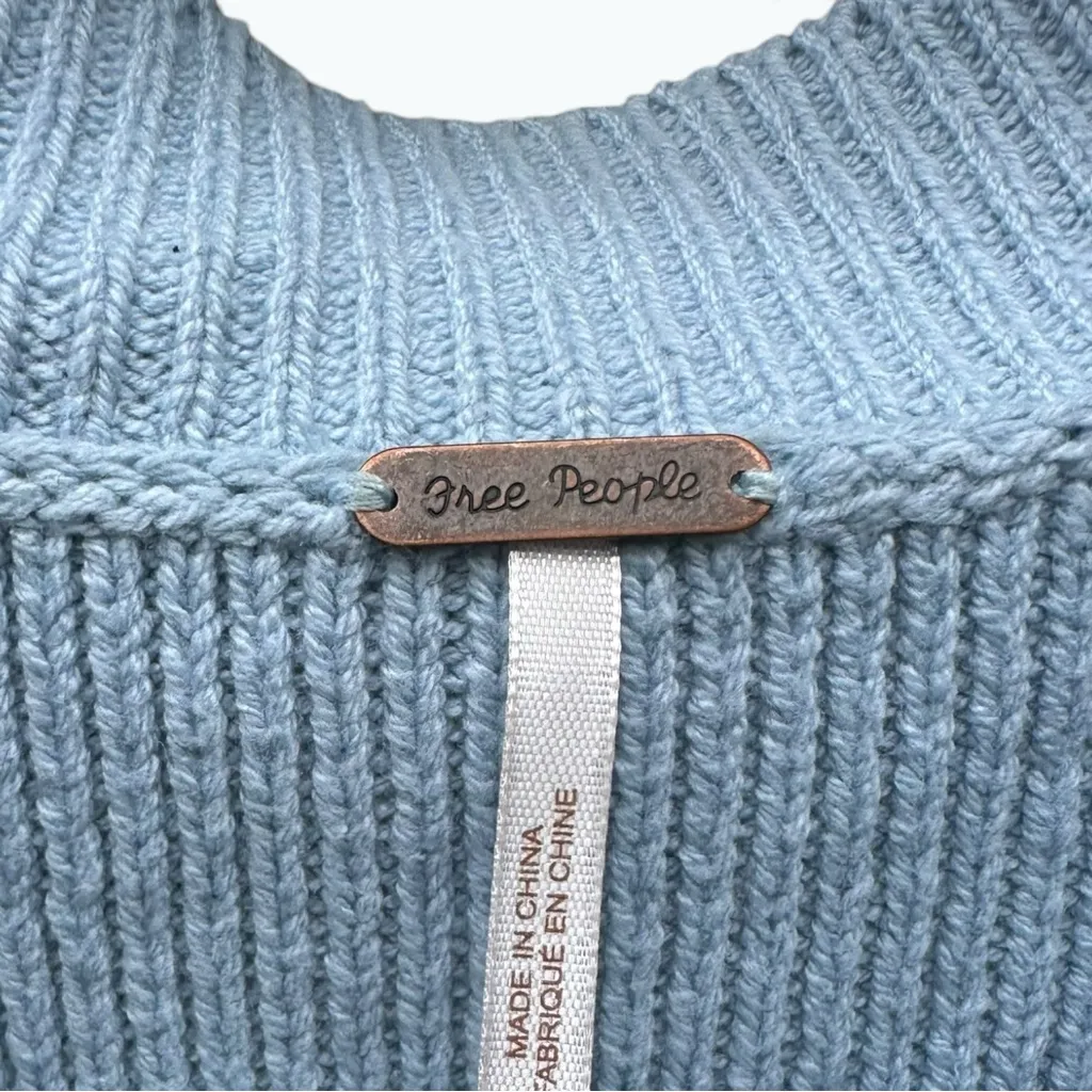 Free People Easy Street Crop Pullover Sweater Blue Size L - Image 5
