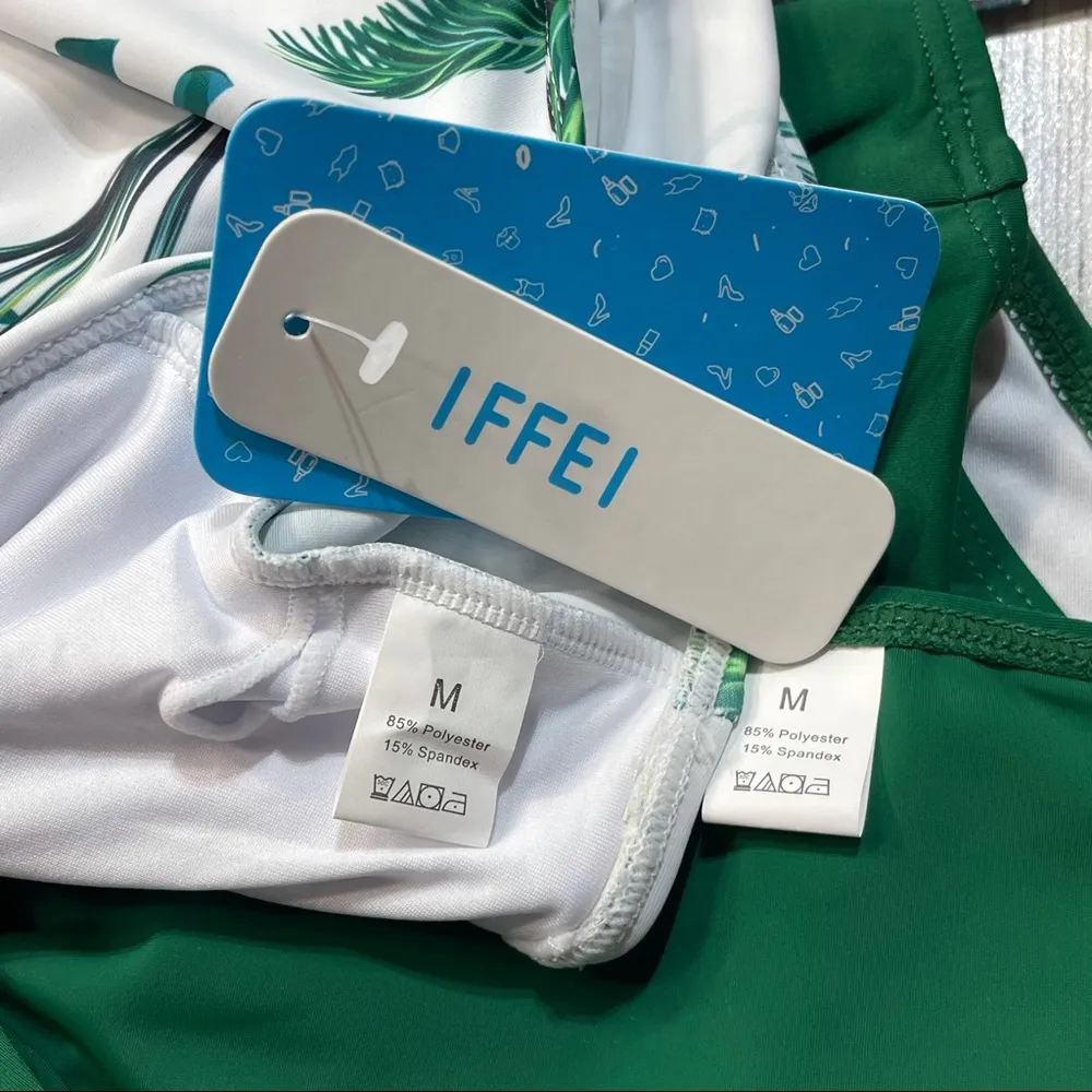 Flounce Tankini Palm Tree Print Size M - Image 7