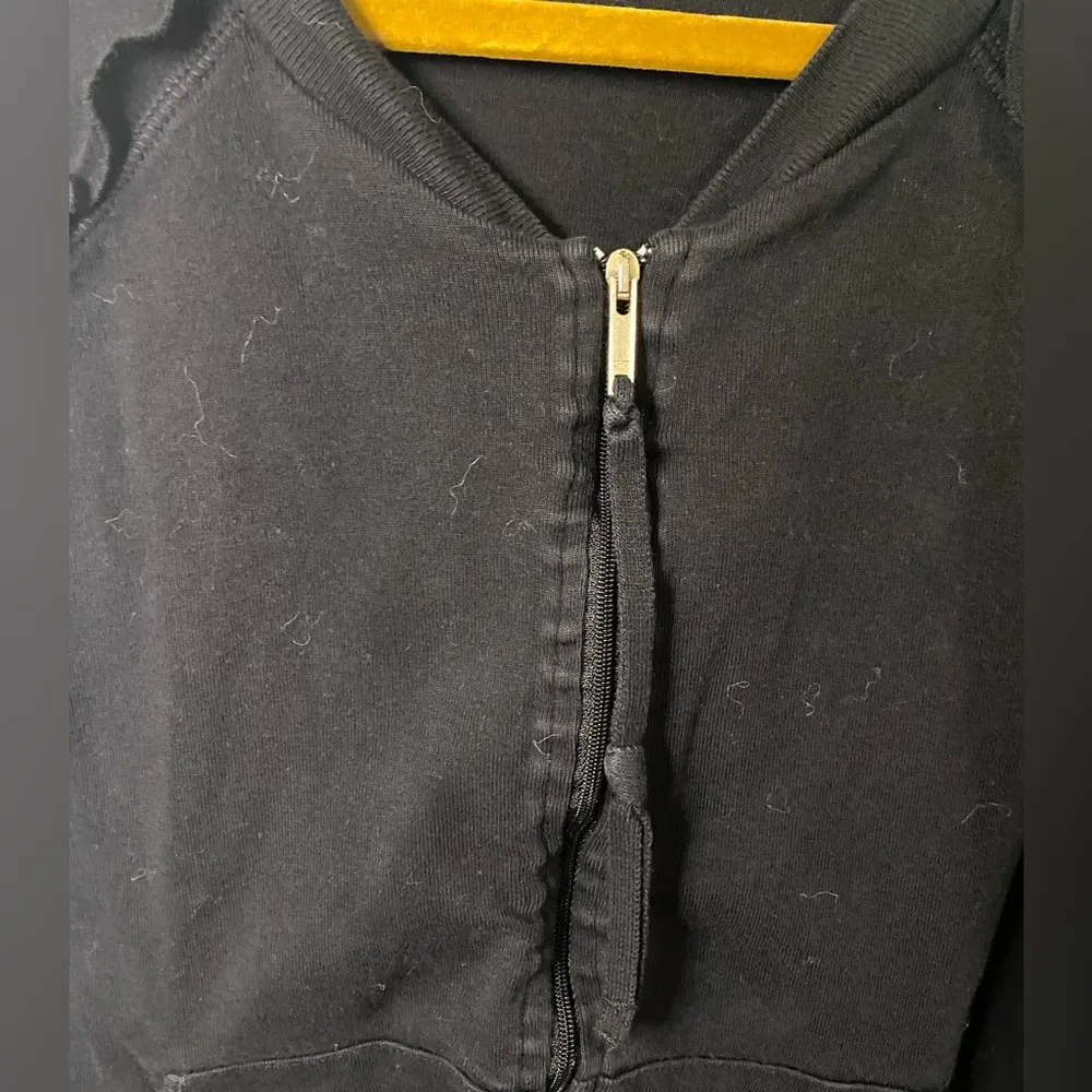 Vintage Sonia Rykiel Paris Black zip up jacket and ruffle detail - Image 2