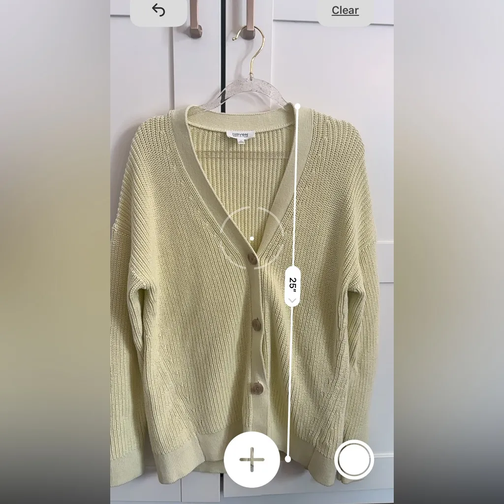 Haven Well Within Shaker Cardigan in Butter Yellow Organic Cotton Size Small - Image 4