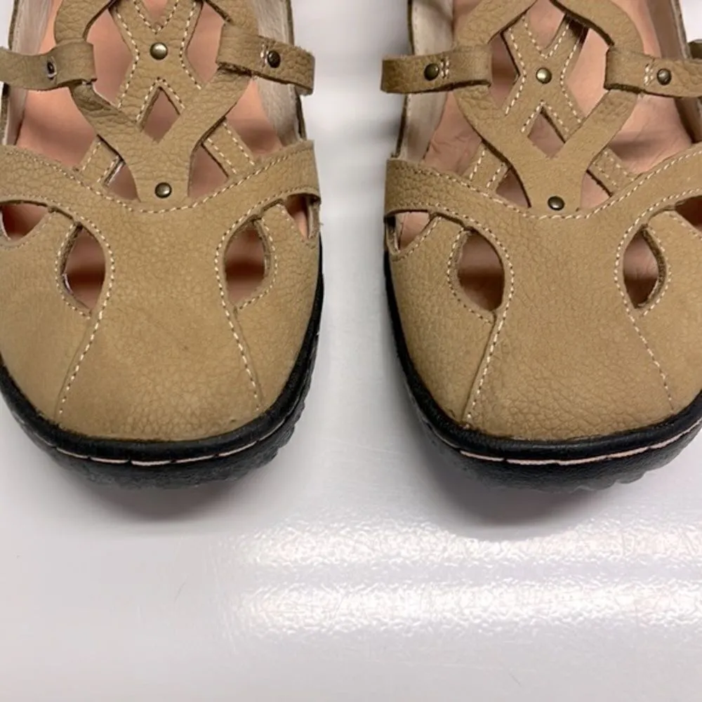 Jambu Women’s Closed Toe Terrain Sandals 8M Taupe Brown Pink Hook & Loop Straps - Image 4