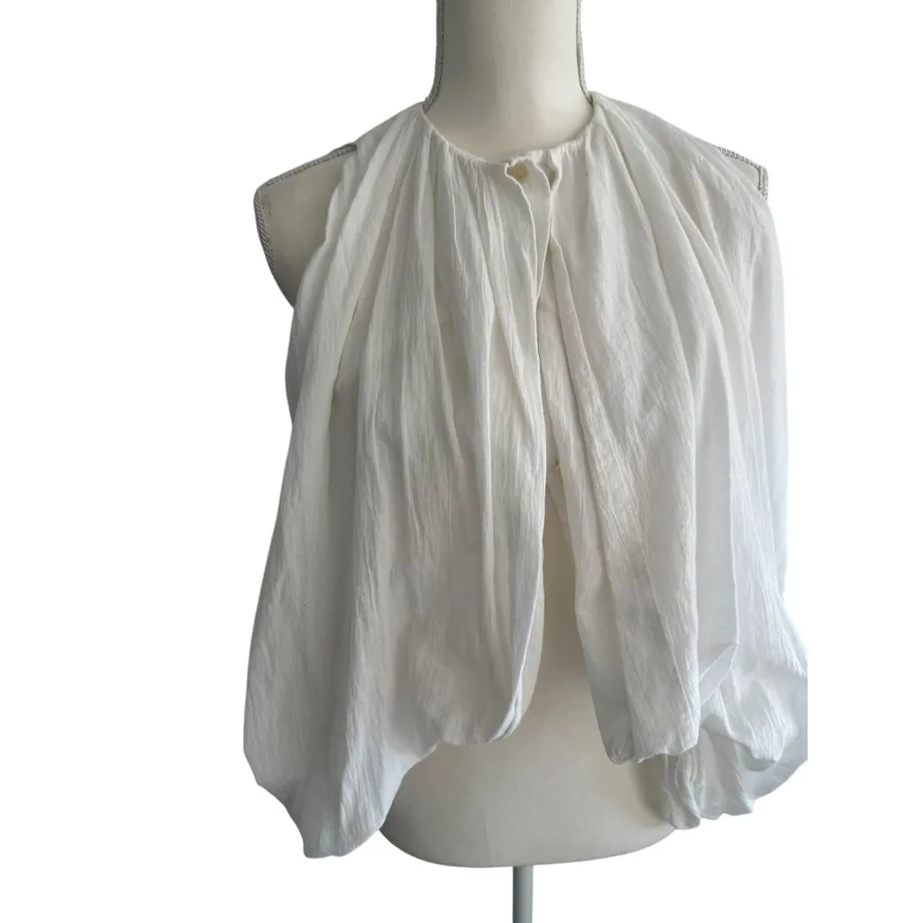 JW ANDERSON White Gathered Blouse Top Size US 2 - Image 2