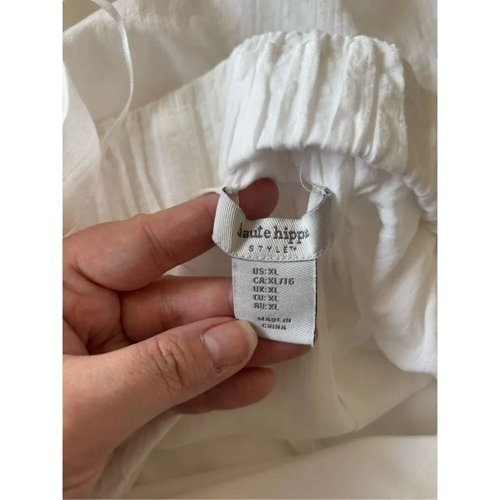 Haute Hippie Long Dress Women’s White Boho Ruffle Smocked Preppy Size XL - Image 2