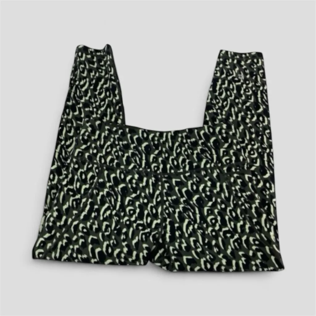 Sweaty Betty High Rise Leggings Green Leopard Print Power Workout Size Large - Image 4