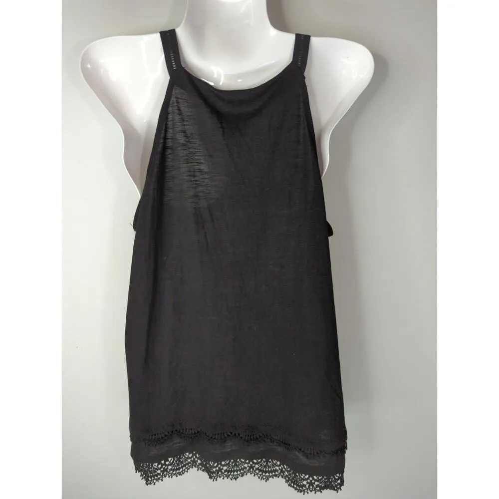 White House Black Market Womens Black Sleeveless Double Layer Tank Women's M NWT - Image 5