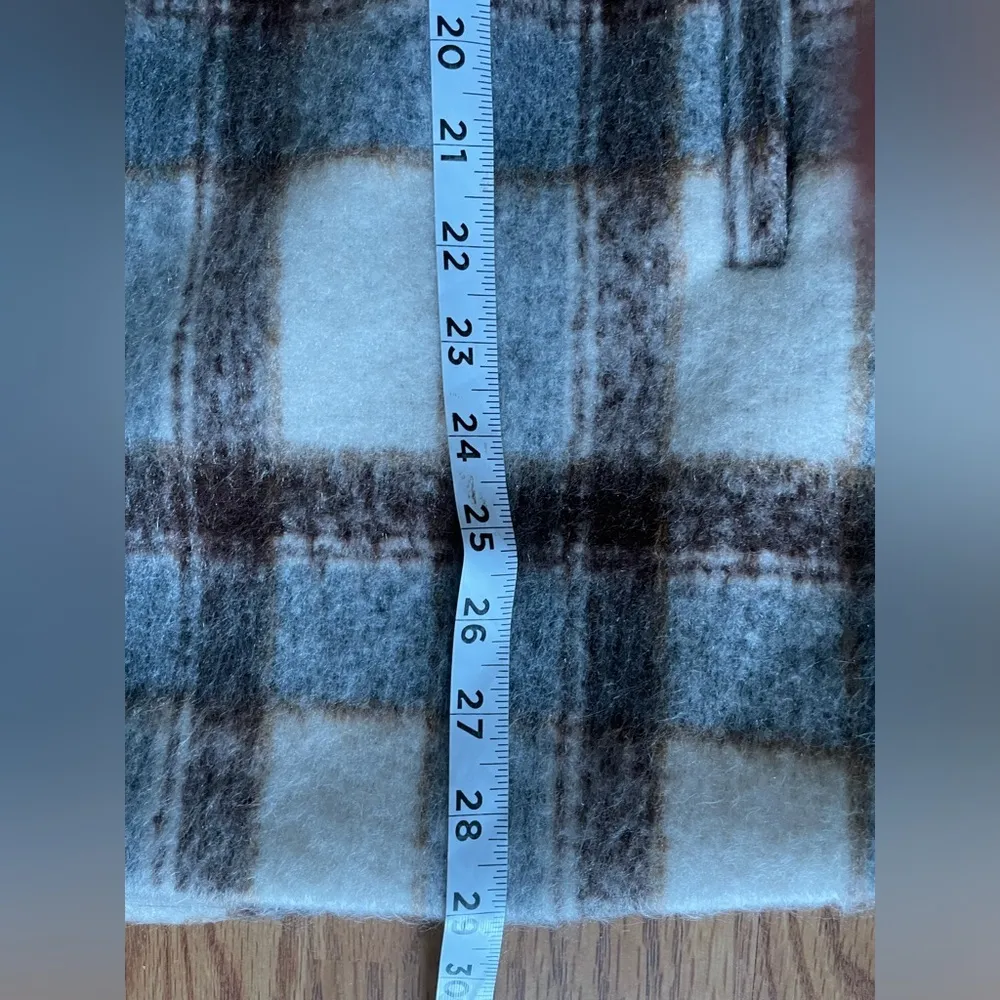 NEW Love Poem Cream Brown and Blue Plaid Jacket Shacket Sz M Size M - Image 6