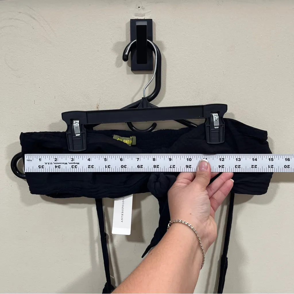 Celandine x Anthropologie x Two piece set bra strapless and pants black NWT M Size M - Image 3