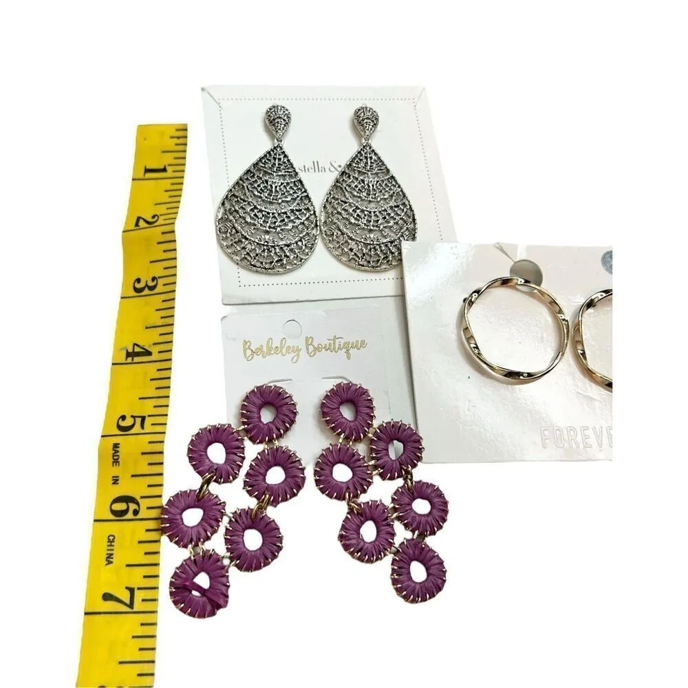 Della & Scott/forwver21/ and boutique fashion drop statement earrings NWT - earr - Image 4
