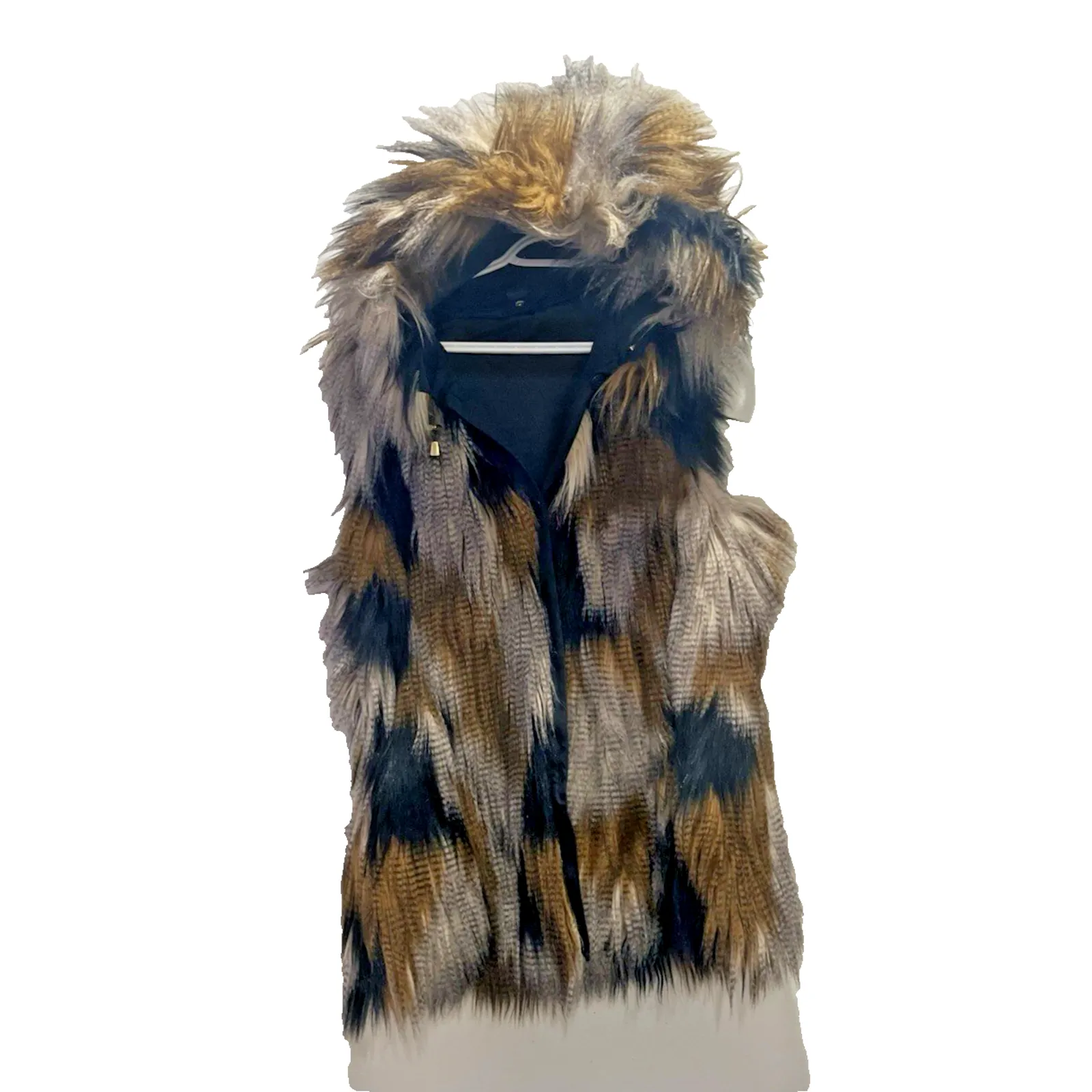 Trina Turk 3 in 1 Winter Hood Jacket Fur Vest Nylon Shell Parka SZ Small - Image 5