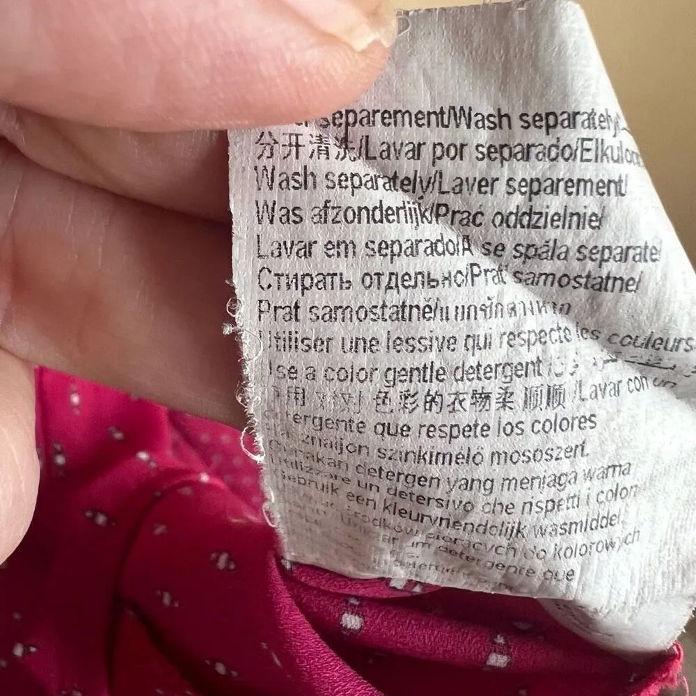 Camaieu Womens Printed‎ Flowy Blouse Pink Size 8 Work Career Wear - Image 4