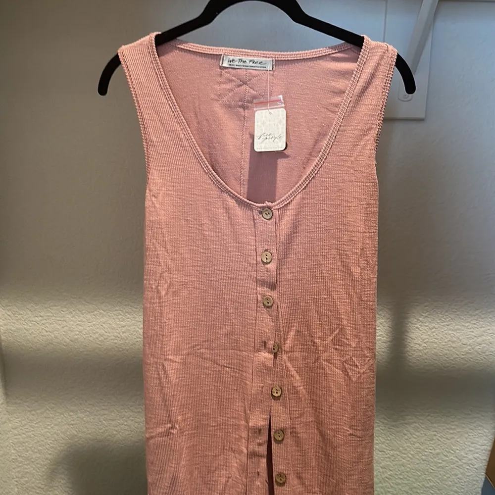Free People We The Free Gia Long Ribbed Vest / Dress Lilac Wine Pink Small NEW - Image 7