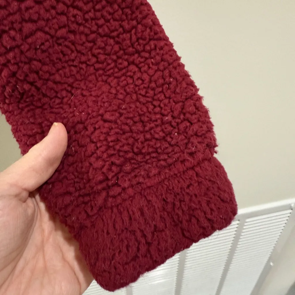 No Boundaries Burgundy Quarterzip and Shorts Set XS Loungewear Comfy - Image 4