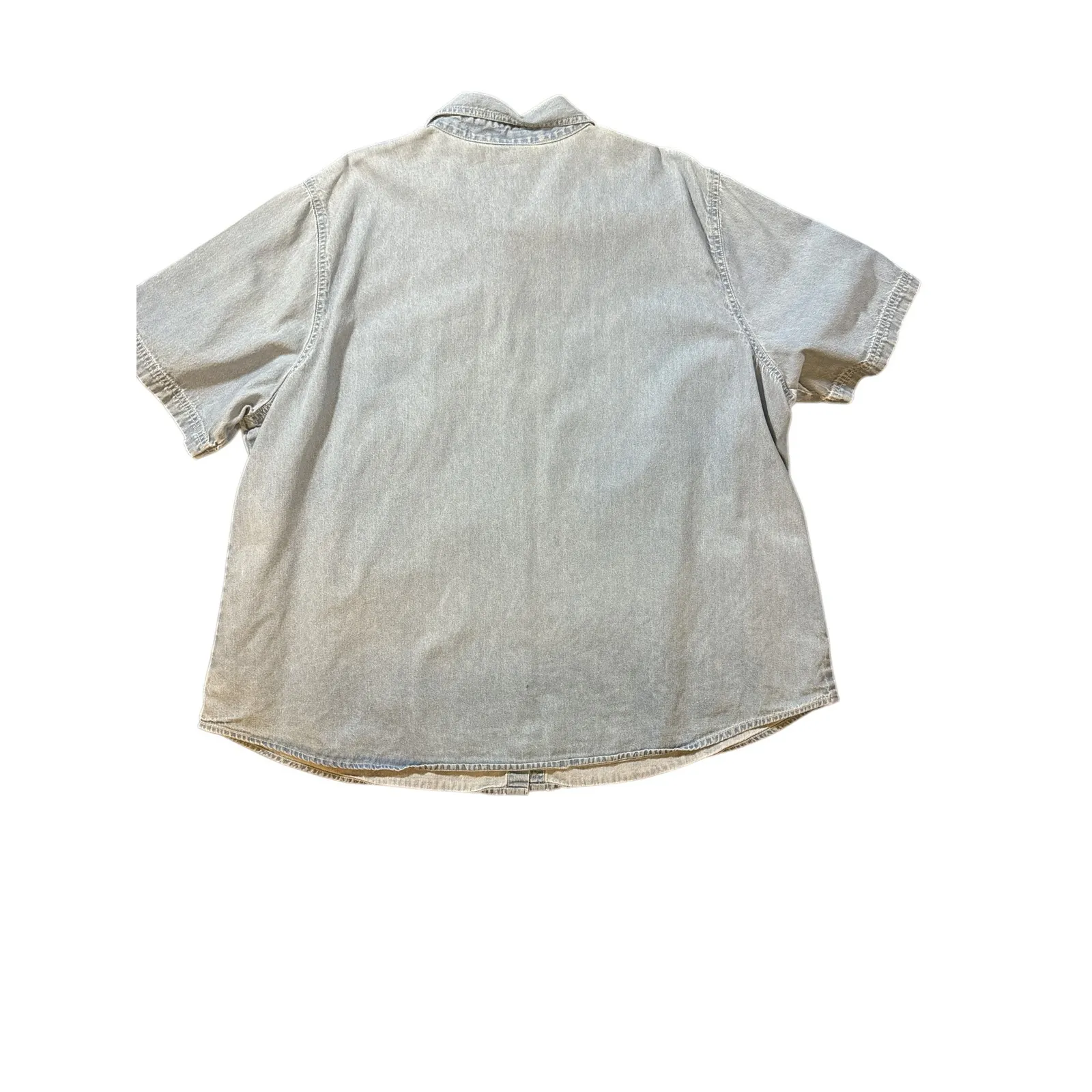 Vintage Y2K Club Z Chambray Denim Butterfly Embroidered Shirt 3X Blue - Image 2