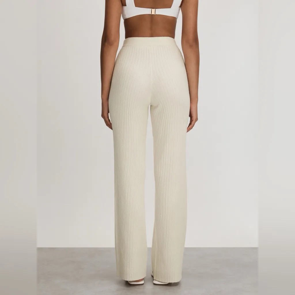 Good American Terry Rib Knit Wide Leg Pants.  Size XL - Image 2