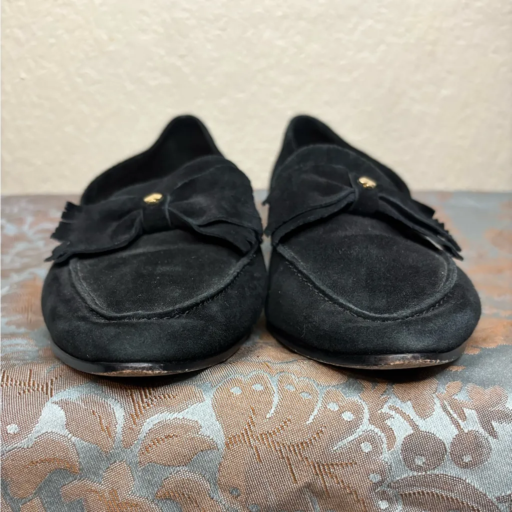 Kate Spade Black Suede Bow Logo Charm Loafer Size 9.5 - Image 3
