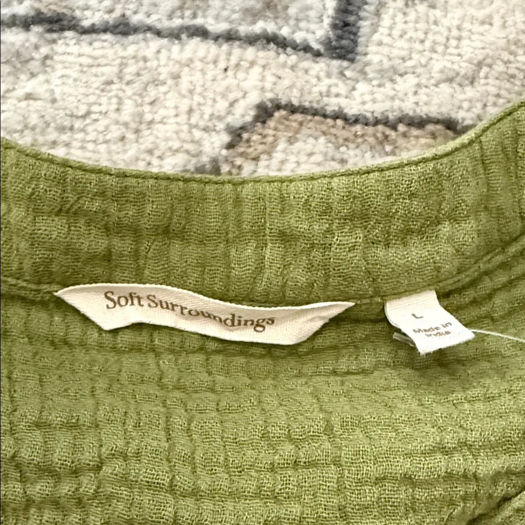 Soft Surroundings Sage Green Textured Dress - Image 2