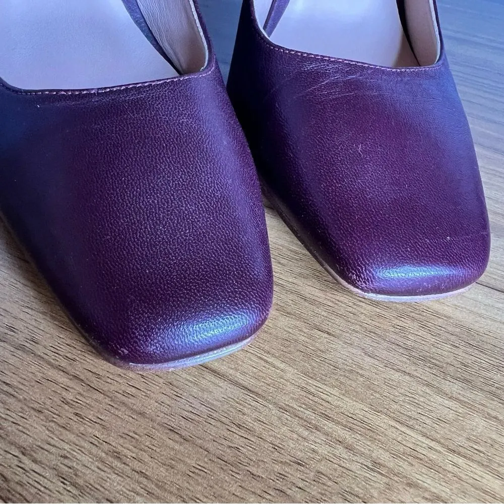 Sz 7.5M 27 Edit Burgundy Brown Elegant Leather Pumps $150 MSRP - Image 5