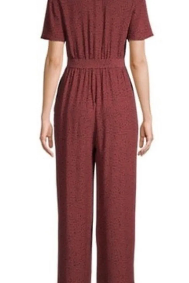 Jet Animal Printed V-Neck Jumpsuit in Rust Size Small NWT - Image 2