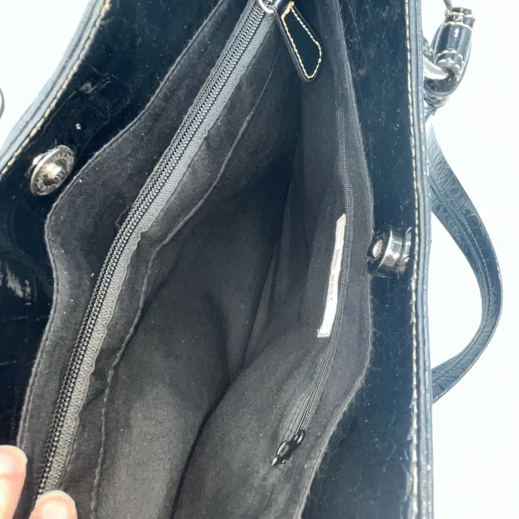 Nine West Y2K  Black Crocodile Embossed Tote Bag - Image 9