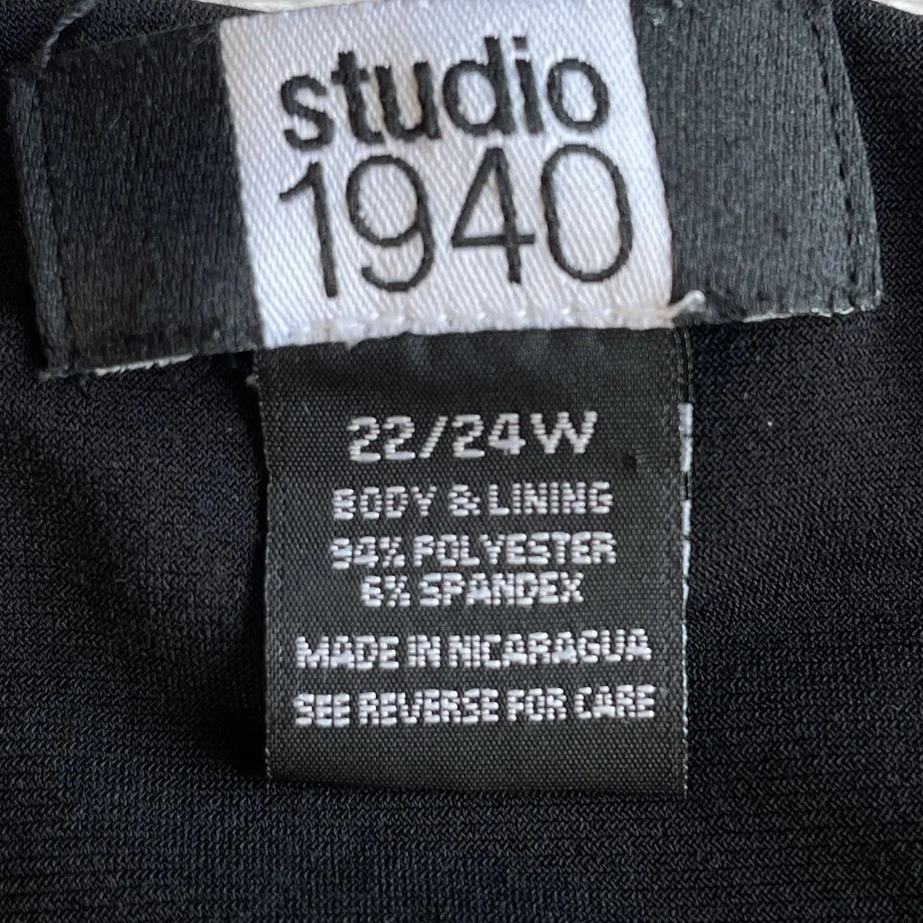 Studio 1940 Solid Tank Top‎ Womens Size 22/24W Black Scoop Neck Stretch Lined - Image 7
