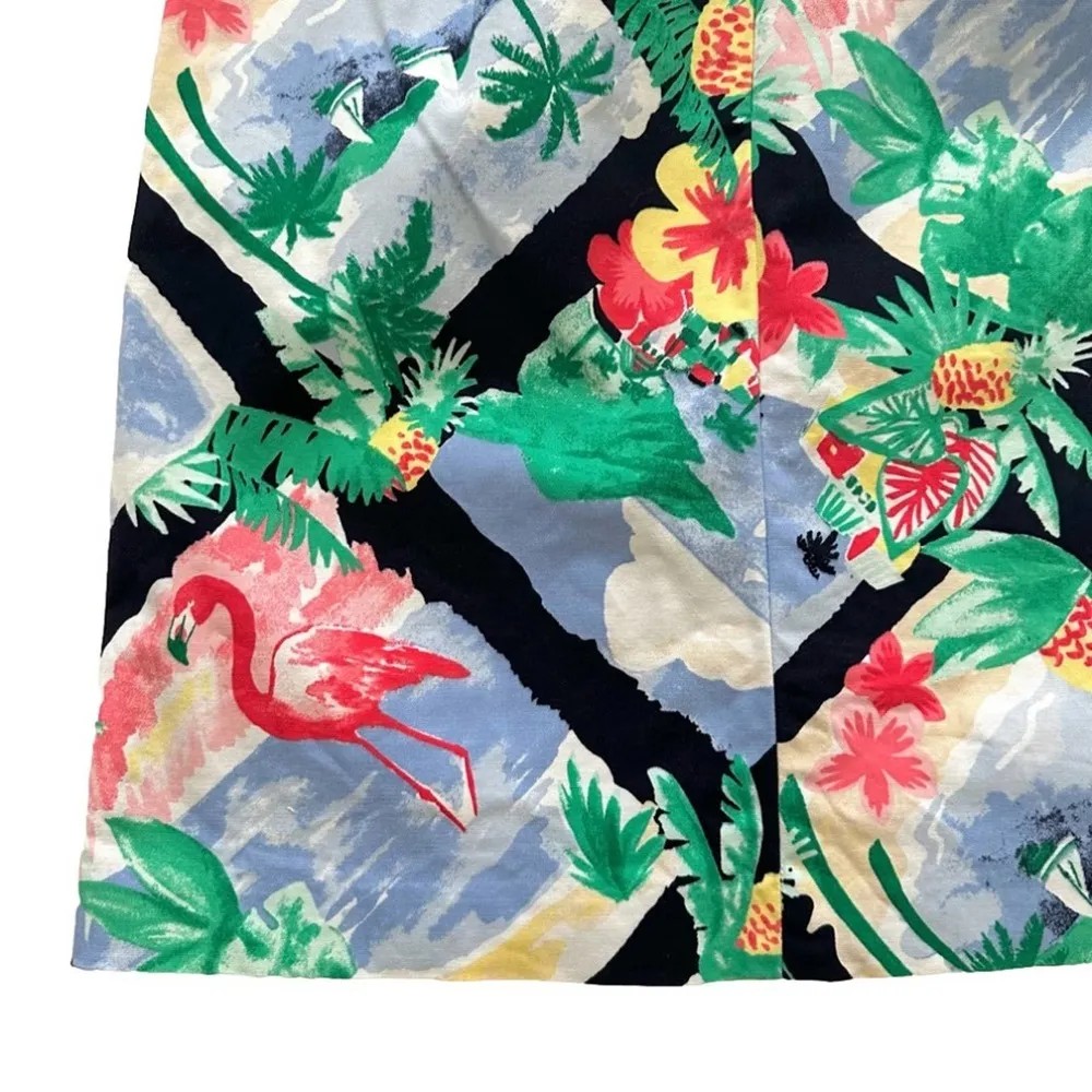 Talbots Skirt Tropical Flamingo Floral Print Summer Pencil Skirt Size 8 - Image 7