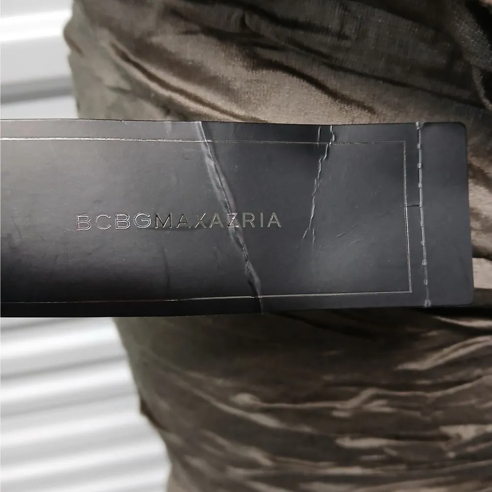 $348 NWT BCBGMAXAZRIA Simsom Taffeta Cocktail Dress Womens 6 Brown Party Wedding - Image 11