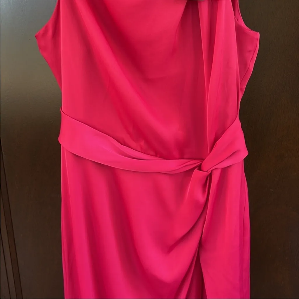 NWT Banana Republic Tie Neck Sleeveless
Sheath Midi Dress Fuchsia size 0 - Image 2