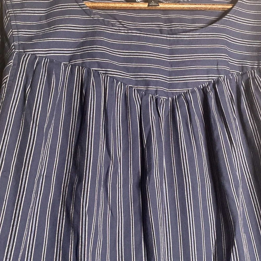 Lee Women Blue Long Sleeve Cuffed Striped Flowy Bohemian Blouse Top Size large - Image 5