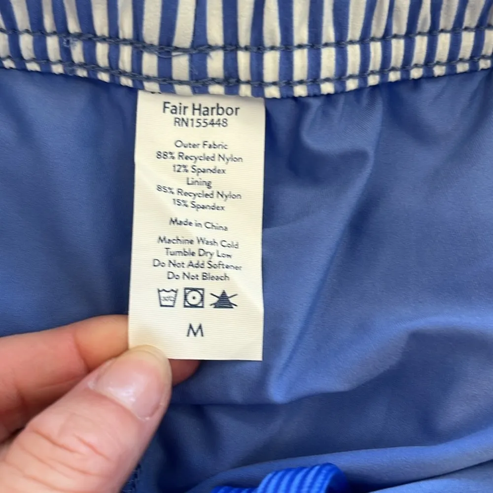 Fair Harbor Blue and White Athletic Shorts with Compression Liner. Size M Size M - Image 4