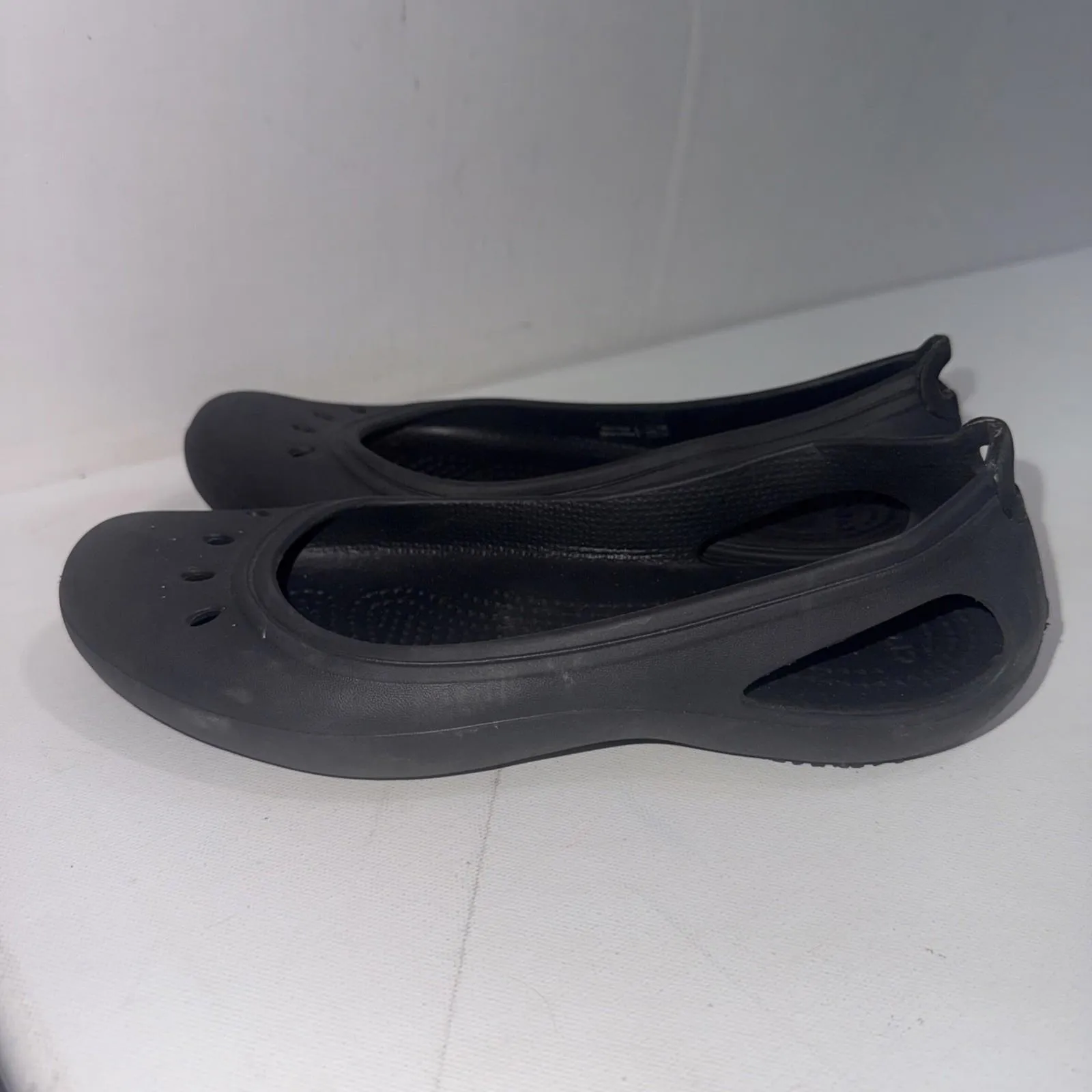 Crocs Black Kadee Flats ‘Ballet Slip On Flat Shoes Sandals Womens Size 7 - Image 5