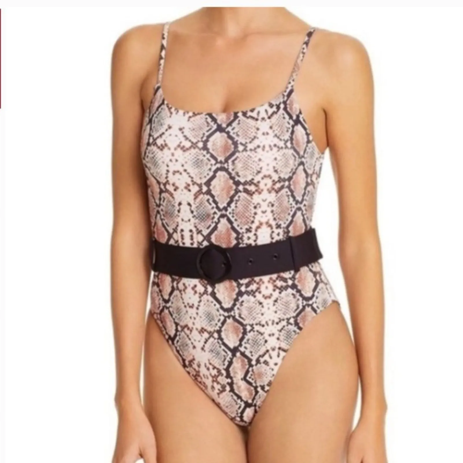 AQUA Lounge Snake Print One Piece High Cut Swimsuit *missing belt* MOB WIFE - Image 2