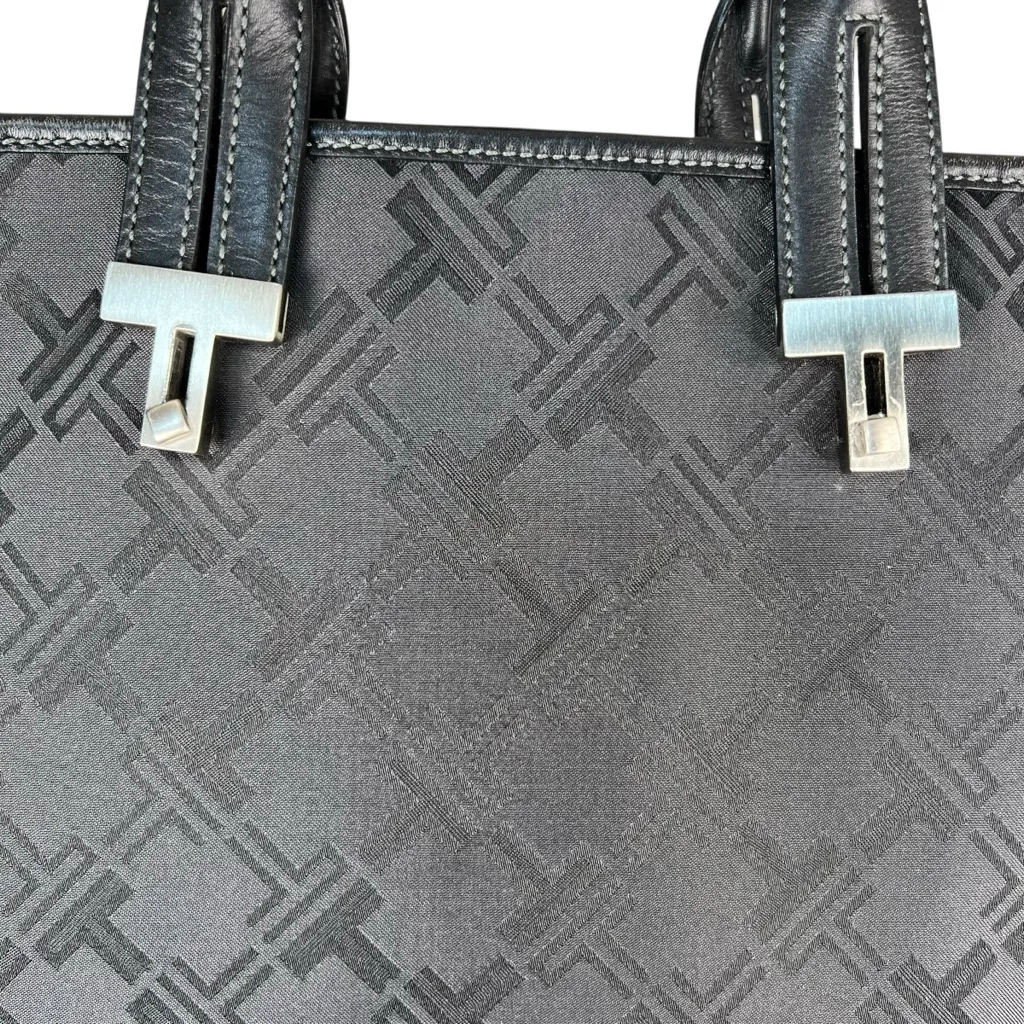 Tumi Signature Collection Black Monogram Canvas Handbag - Image 2