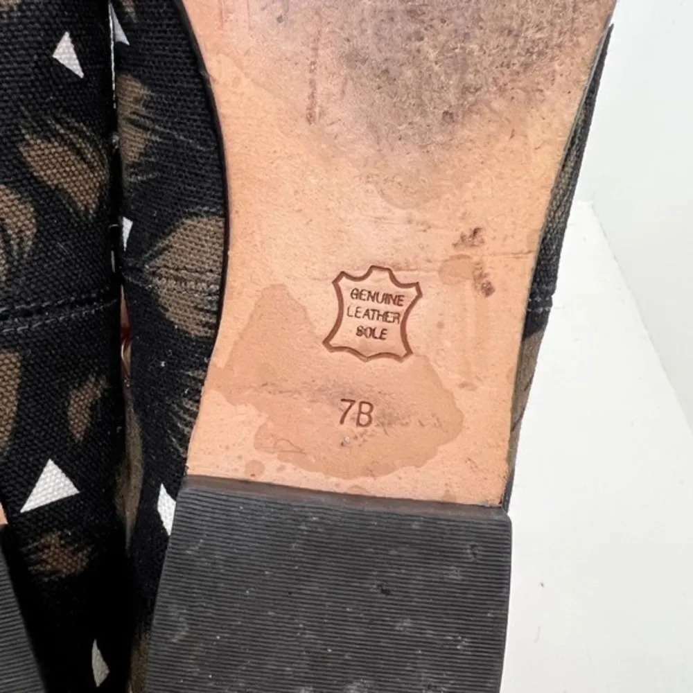 Talbots black & brown round toe ballet flat slip on shoes bow toe women size 7 - Image 4