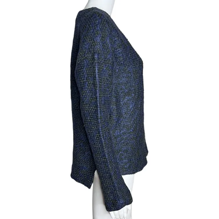 Three Dots Sweater Womens Large Navy Blue Green Marled Preppy Casual Winter Wear - Image 2