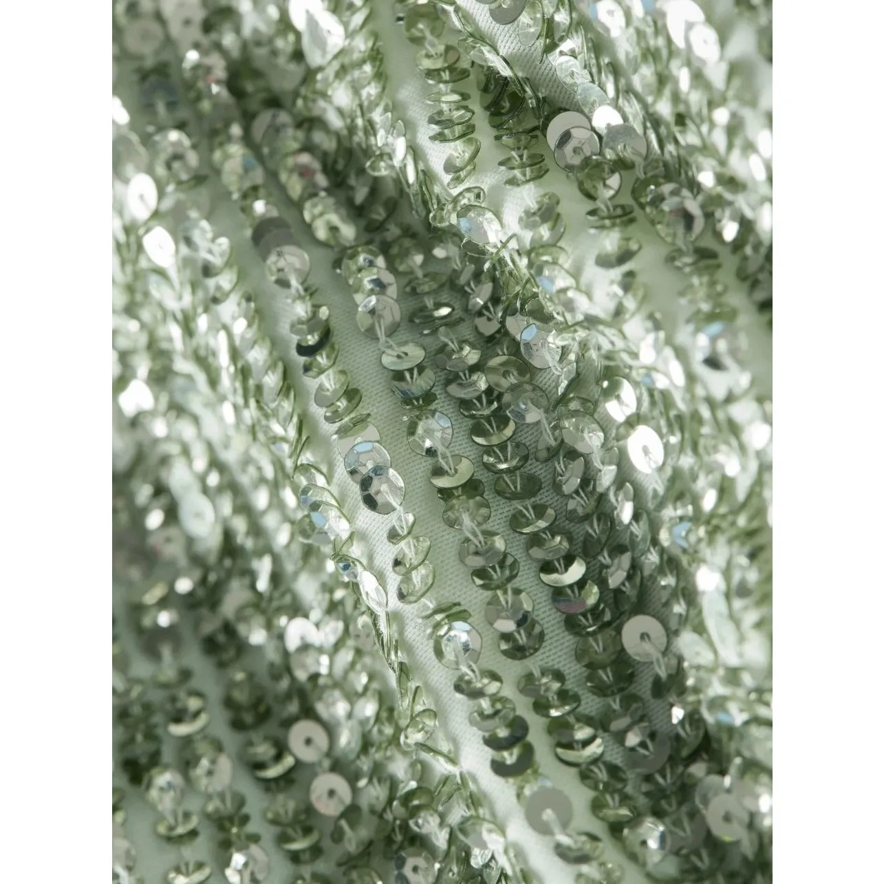 ALICE + OLIVIA Delaina Long Sleeve Sea Green Sequin Crop Top Size Large - Image 5