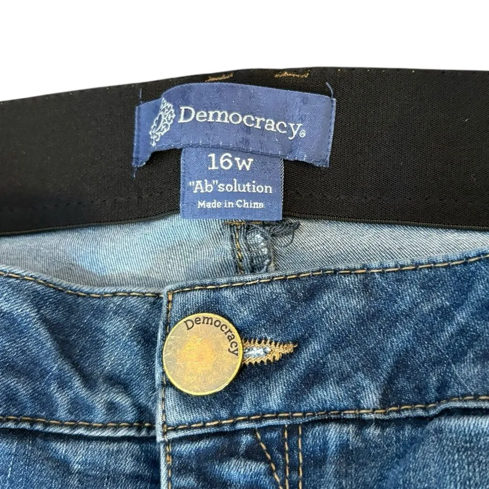 Democracy Ab solution Mid Rise Distress Detail Ankle Skimmer Jeans Womens 16W - Image 8