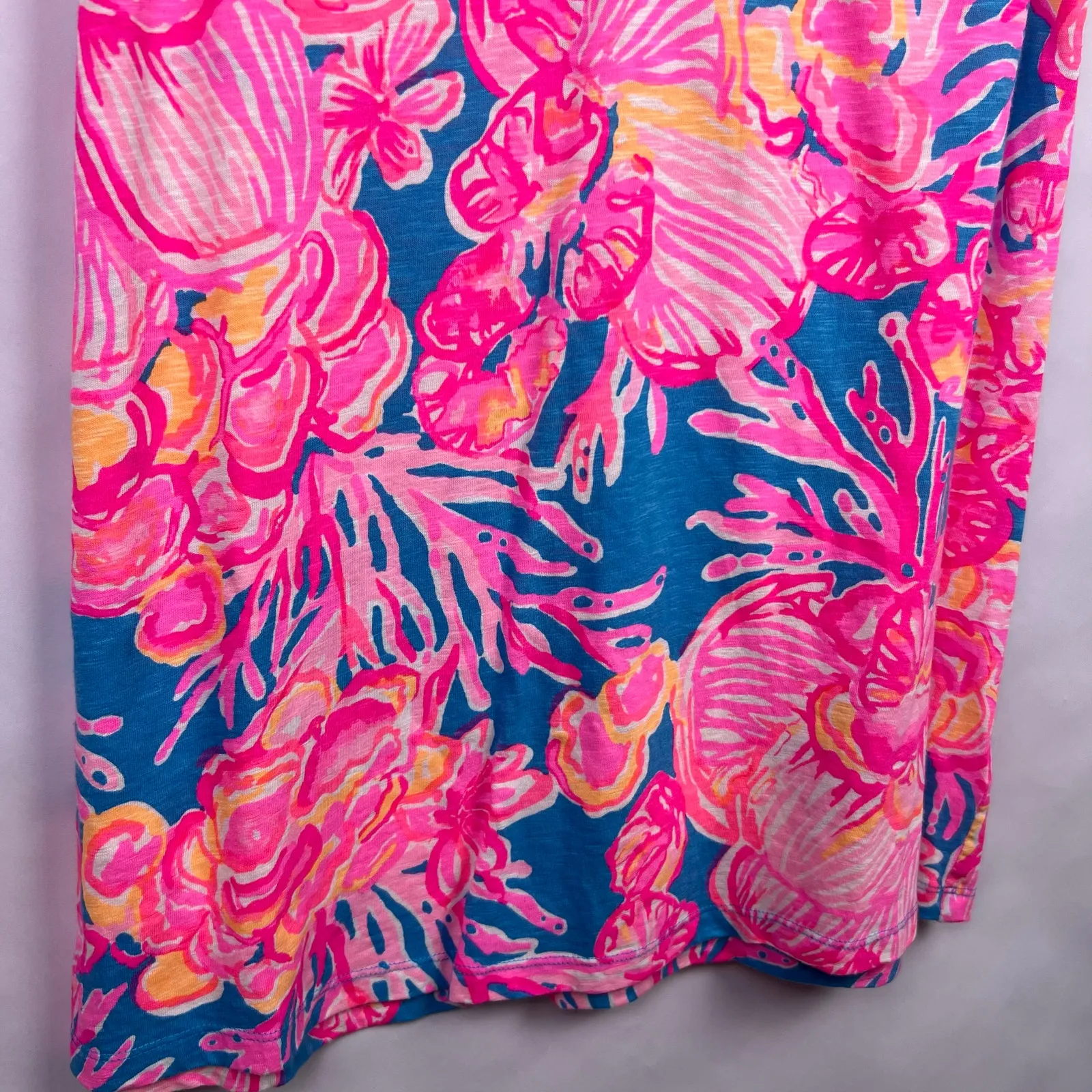 Lilly Pulitzer Sleeveless Dress, Coral Print, Cotton Modal, Summer Beach Resort - Image 6
