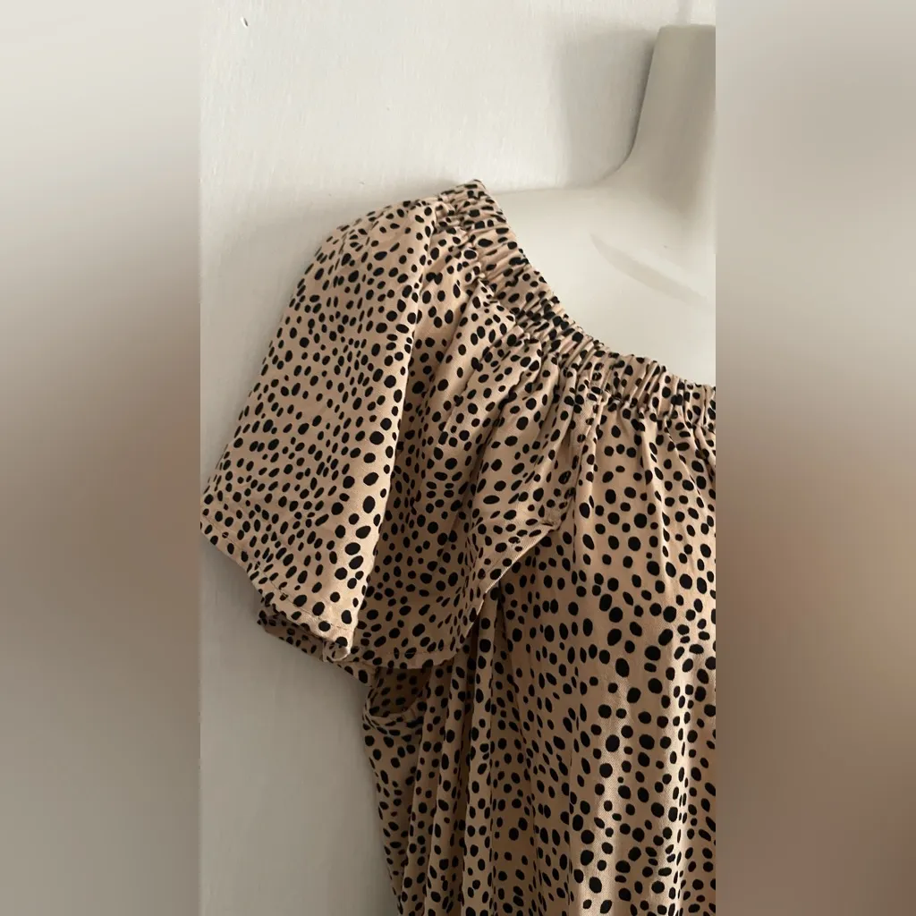 Anthropologie Tan Off-Shoulder Jumpsuit - Image 11