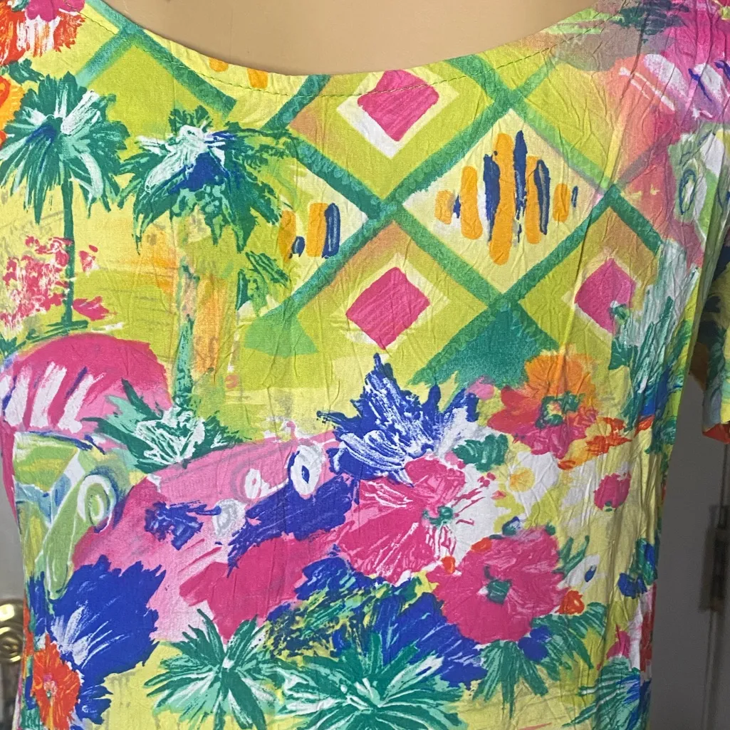 Vintage Jams World Tropical Print Mini
Dress - Multi-colored XS - Image 4