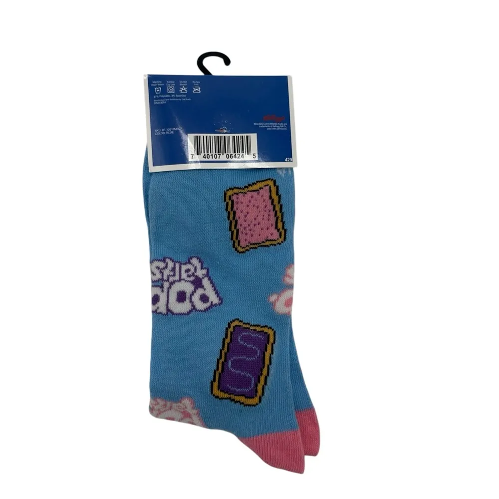 NEW Pop Tarts Wacky Crazy Fun Funky Crew Long Socks Blue Mens 6 - Image 4