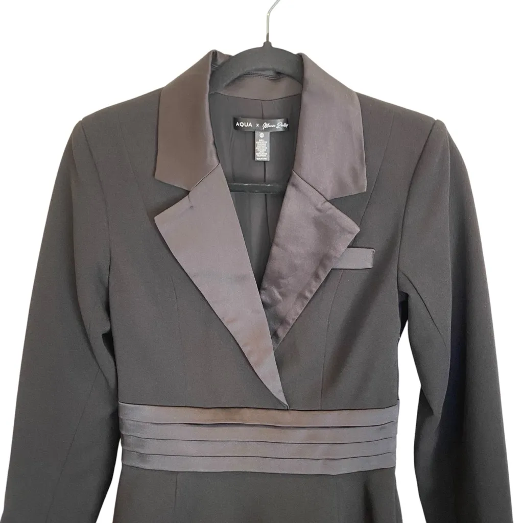 Aqua X Maeve Reilly Tuxedo Blazer Mini Dress XS Bloomingdale’s Exclusive - Image 3