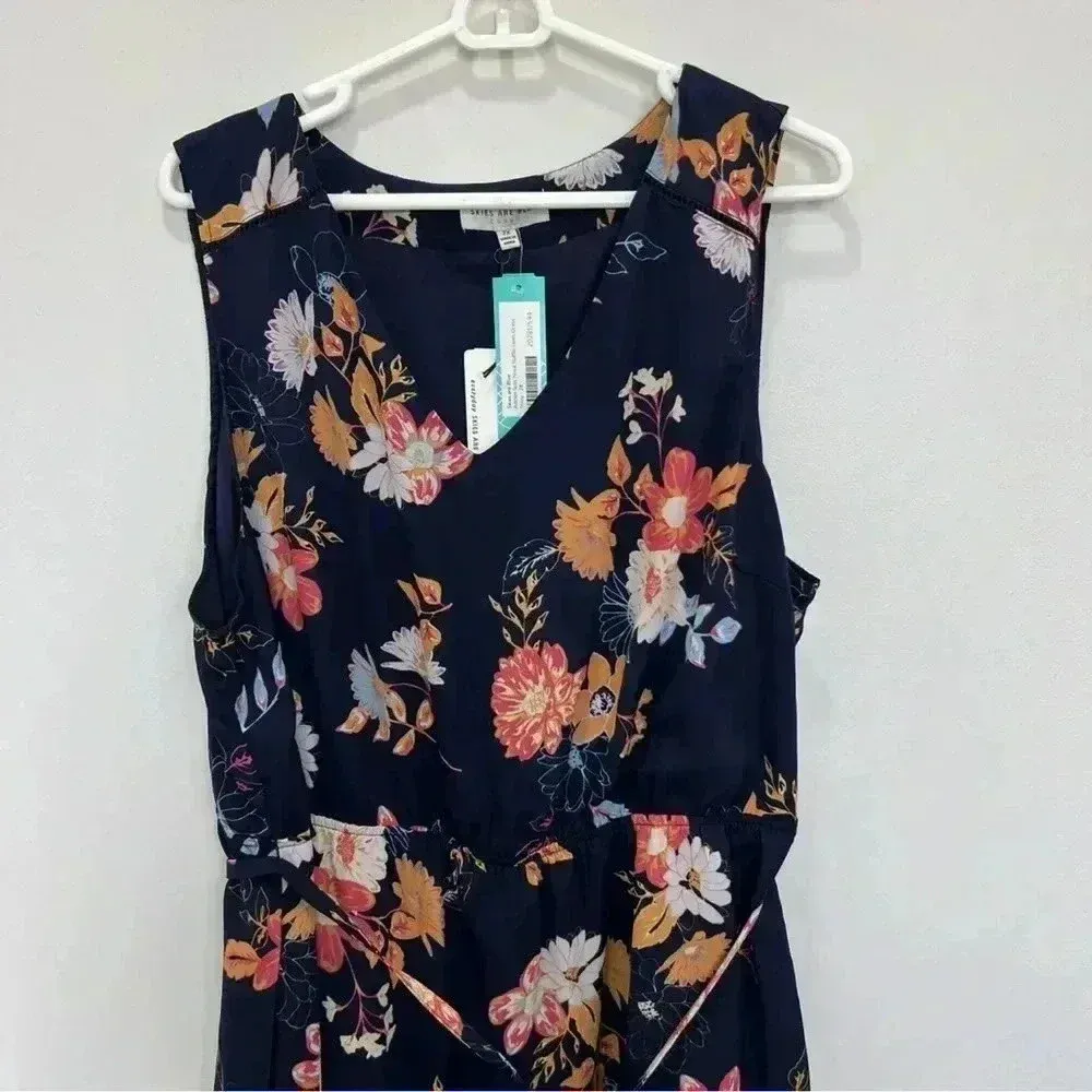 Skies Are Blue Curvy Sleeveless Maxi Dress Plus Sz 2x VNeck Blue Floral - Image 2