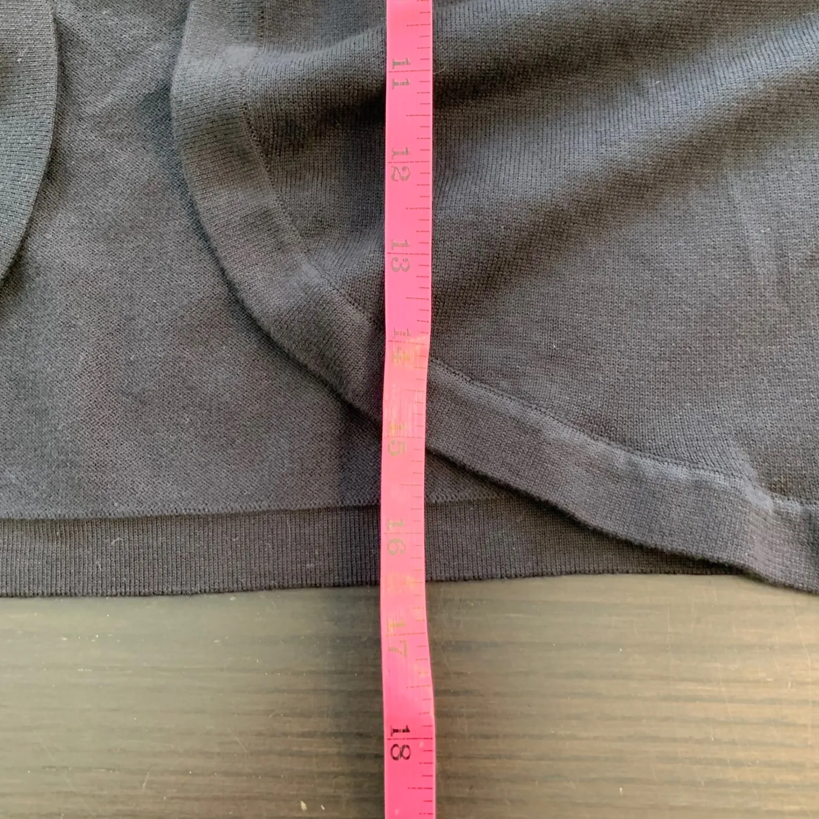 Lands End Black 1X Plus Size Supima Cotton Knit Bolero Cardigan Sweater Shrug - Image 9