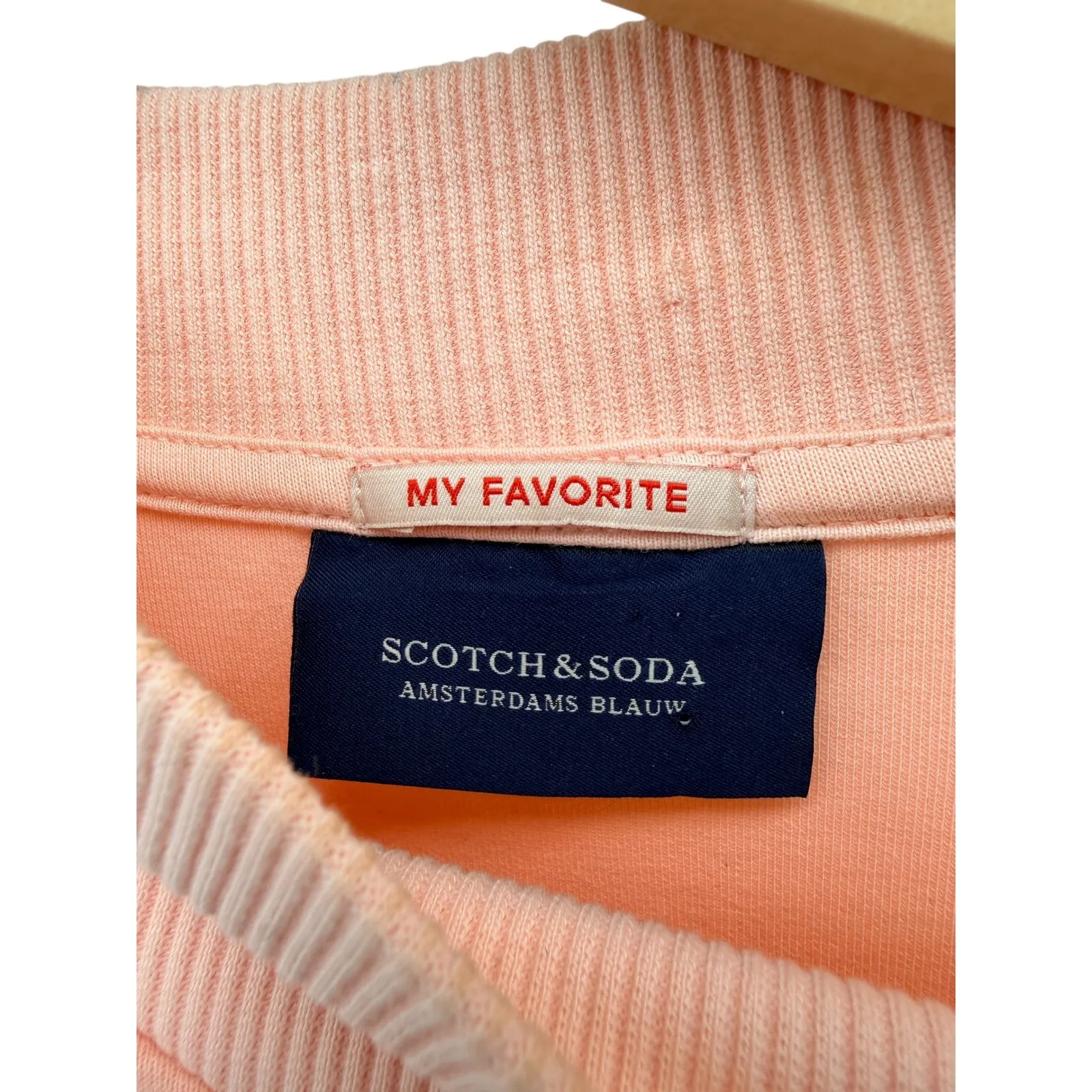 Scotch & Soda Colorblock Sweatshirt Dress Long Sleeve Preppy Sporty Minimal S Pink - Image 4