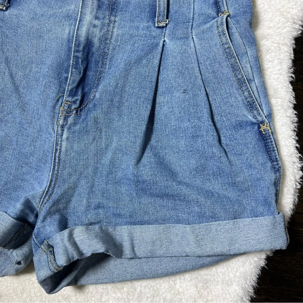 Nasty Gal High Rise Paperbag Denim Shorts - Image 3